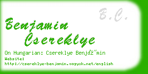 benjamin csereklye business card